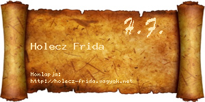 Holecz Frida névjegykártya
